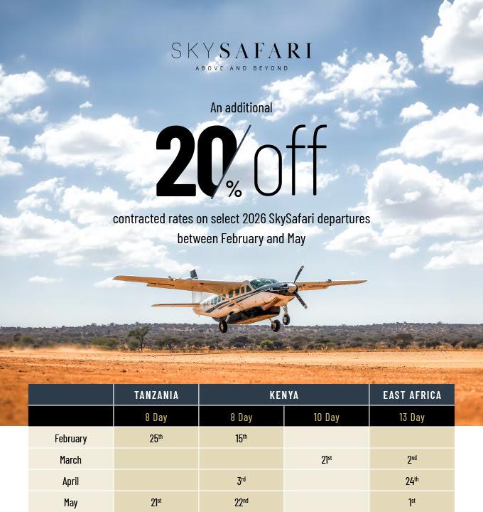 SkySafari special offer – select 2026 departures
